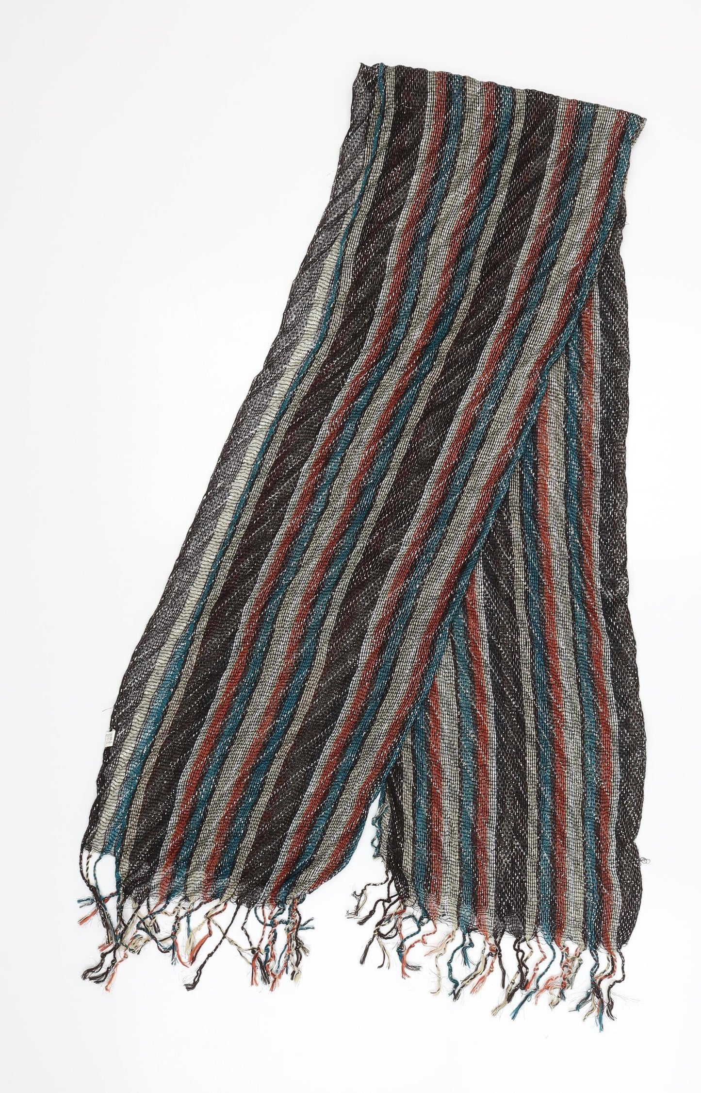 Preworn Womens Brown Striped Scarf