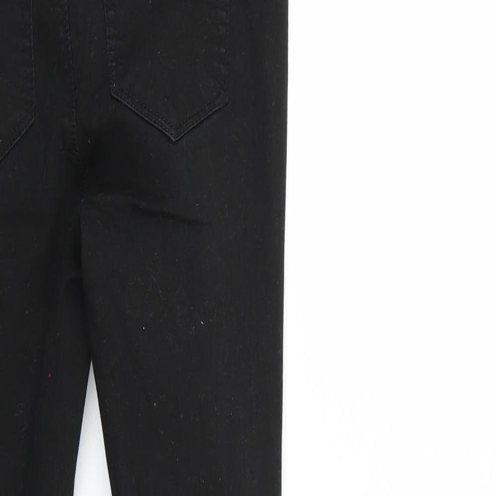 Denim & Co. Womens Black Denim Tapered Jeans Size 10 L25 in