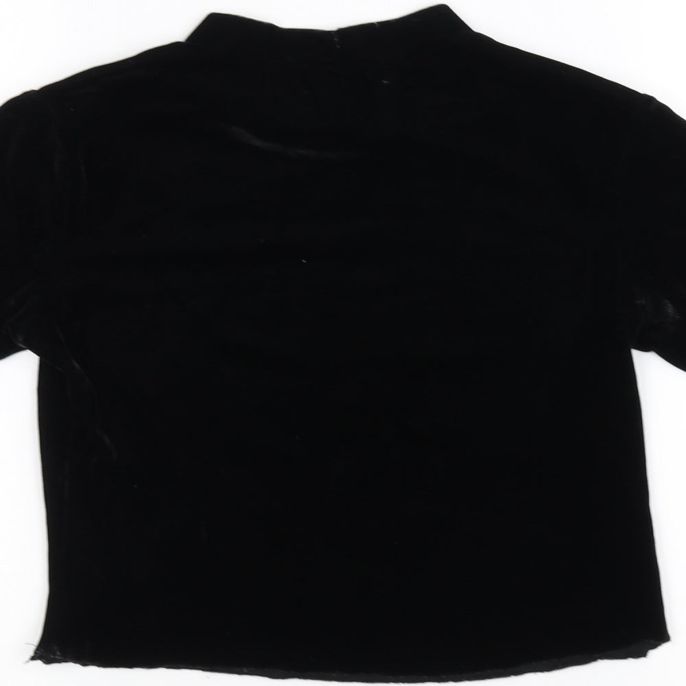 Atmosphere Womens Black Basic T-Shirt Size 10 - cropped