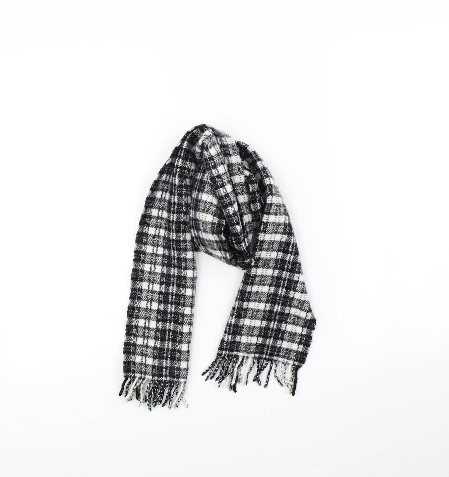 Preworn Womens Black Check Scarf