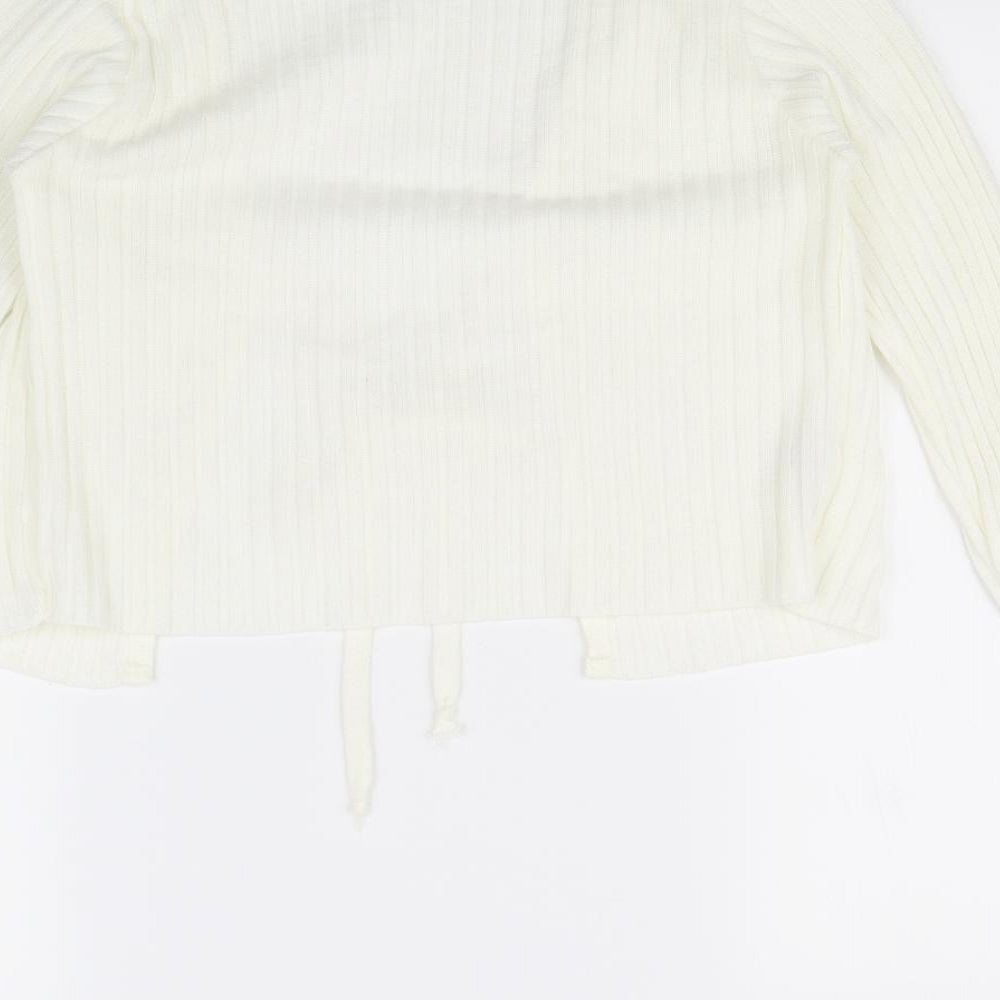 Nasty Gal Womens Ivory Cardigan Jumper Size 8