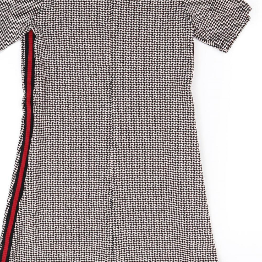 Formula Womens Black Herringbone Mini Size 10