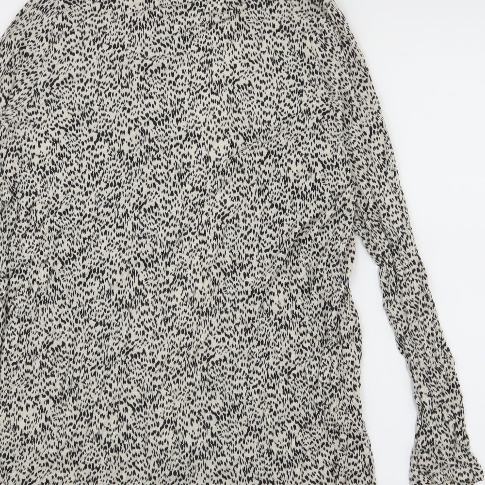 H&M Womens Black Animal Print Cardigan Jumper Size M