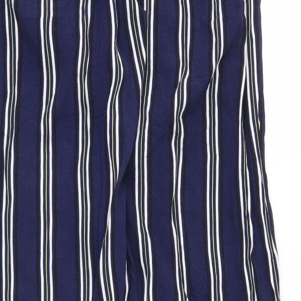 F&F Womens Blue Striped Trousers Size 8 L26 in