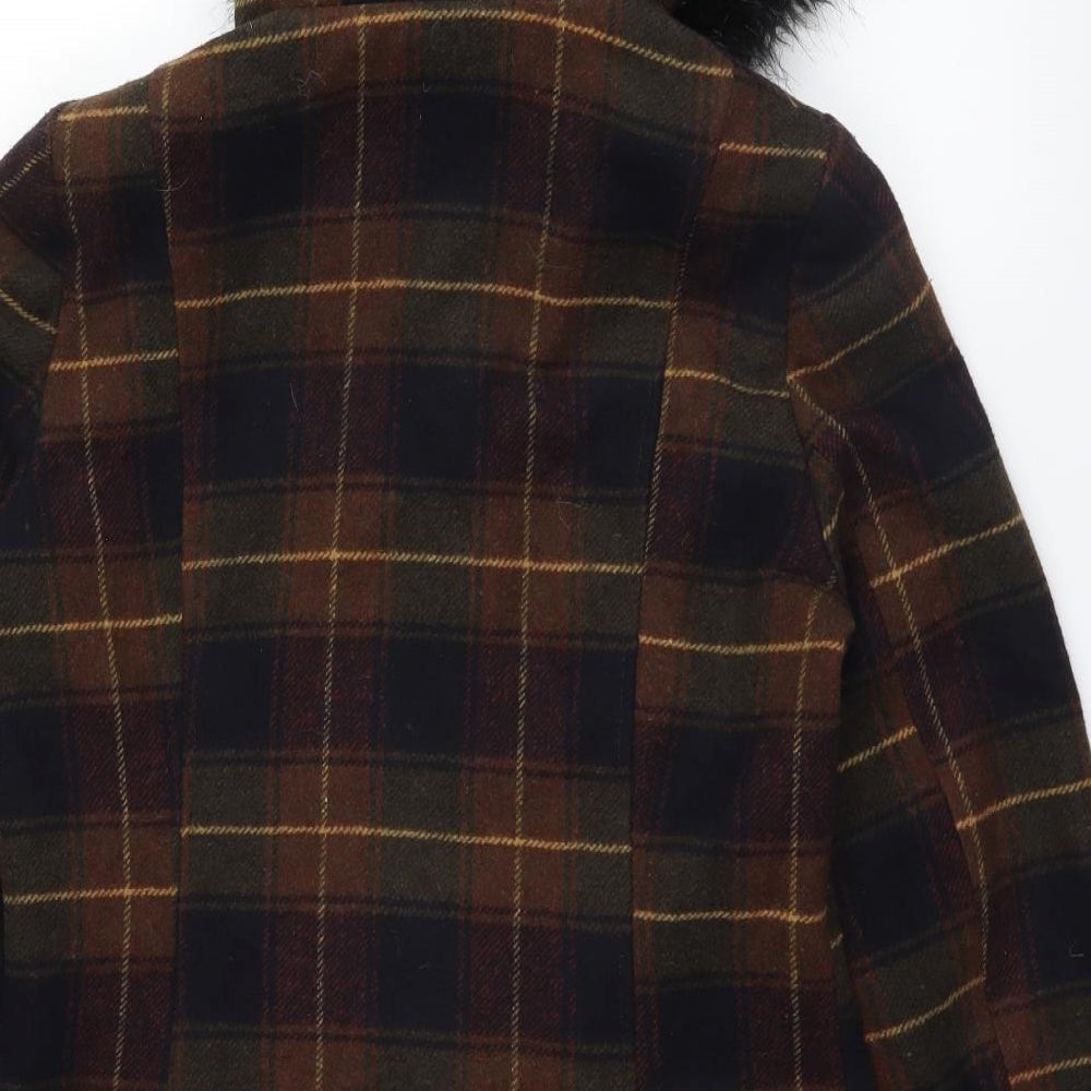 George` Womens Multicoloured Check Overcoat Coat