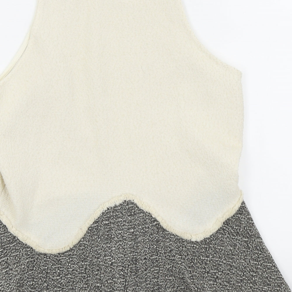 River Island Womens White Houndstooth Basic Tank Size 10