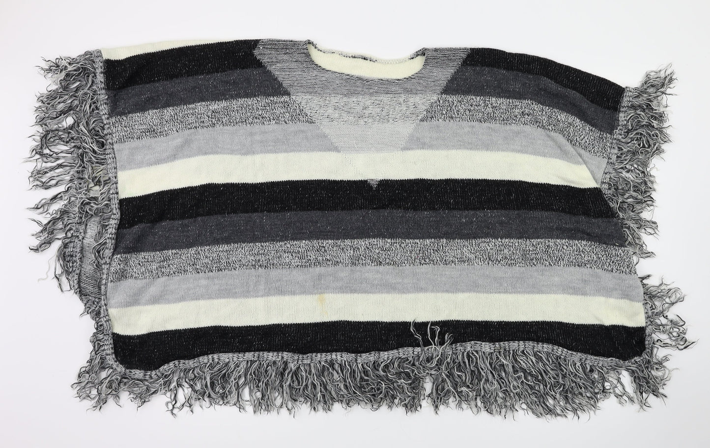 Preworn Womens Grey Striped Shawl/Wrap