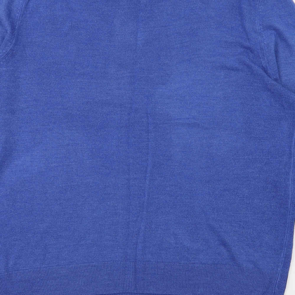 F&F Mens Blue Houndstooth Pullover Sweatshirt Size XL