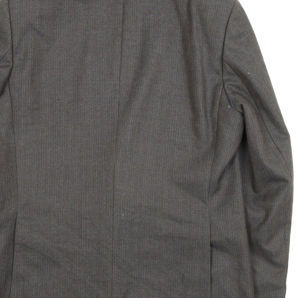 Greenwoods Mens Brown Striped Jacket Suit Jacket Size 44