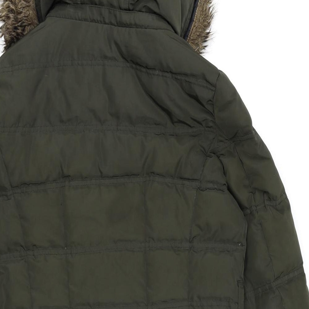 H&M Womens Green Quilted Coat Size S