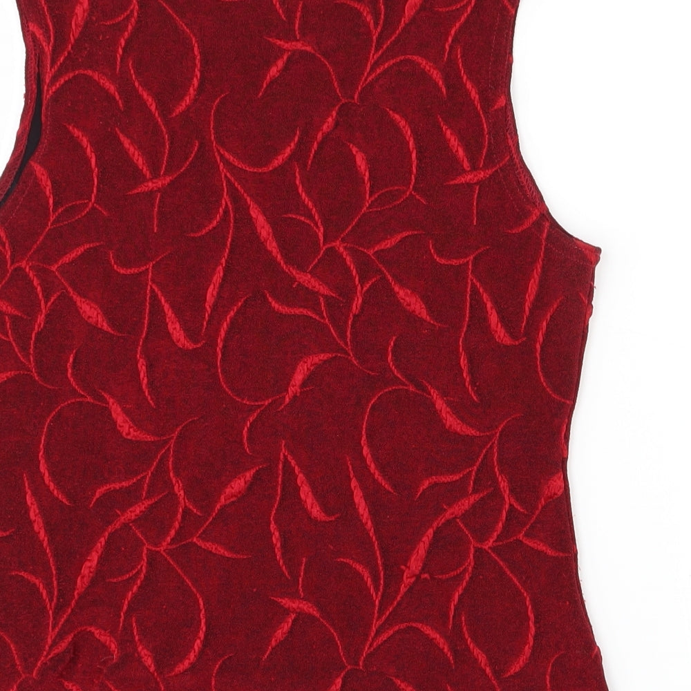 Falcini Womens Red Basic Blouse Size 12