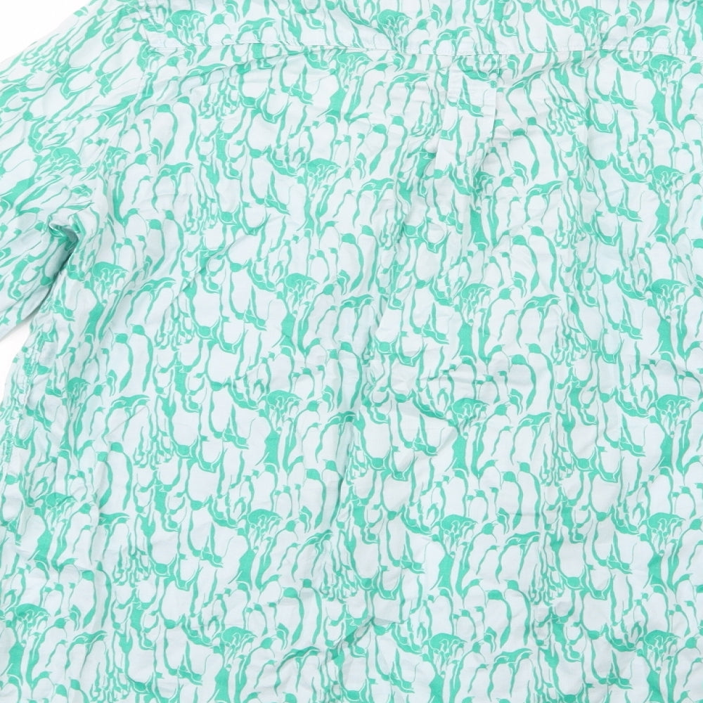 Gap Womens Green Geometric Basic Button-Up Size M