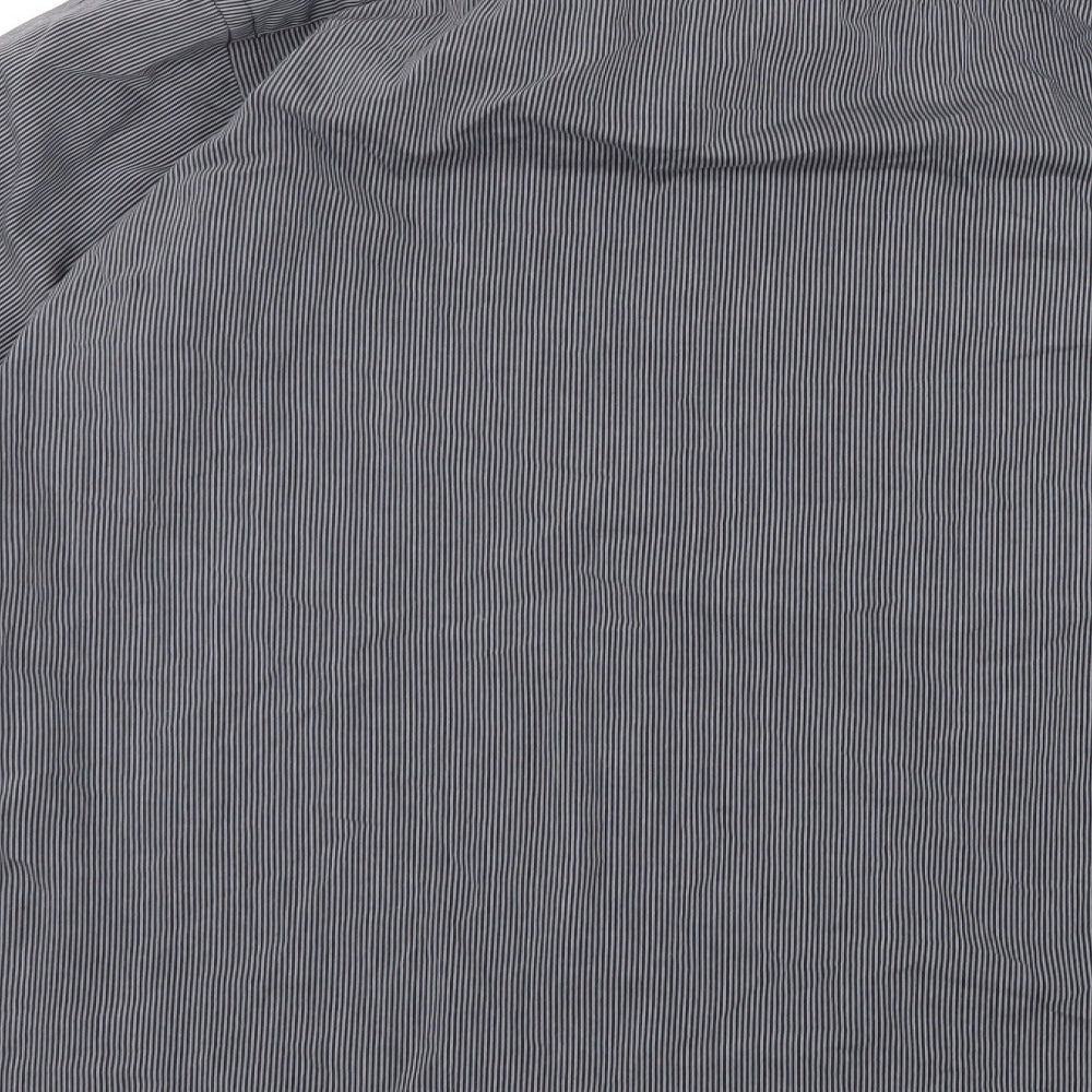 Cedar Wood State Mens Grey Striped Button-Up Size 15