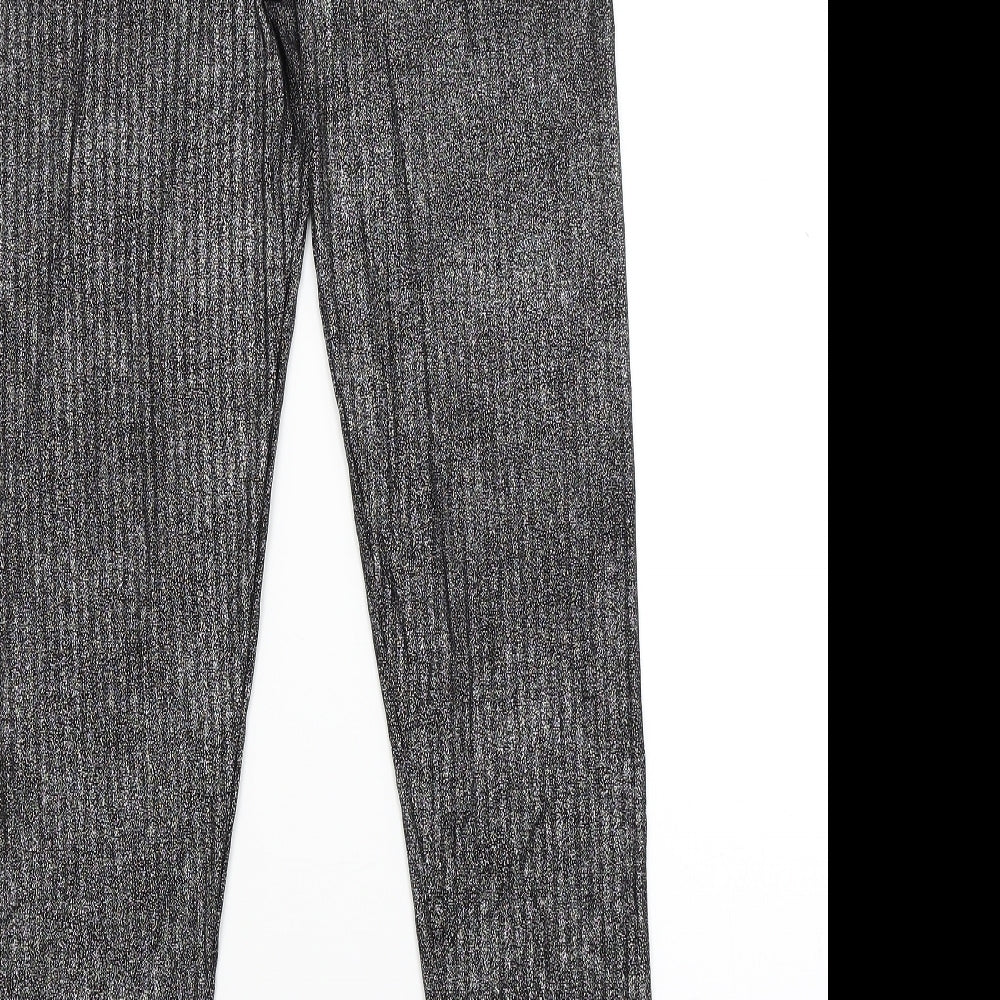 PRETTYLITTLETHING Womens Silver Jogger Leggings Size 12 L28 in