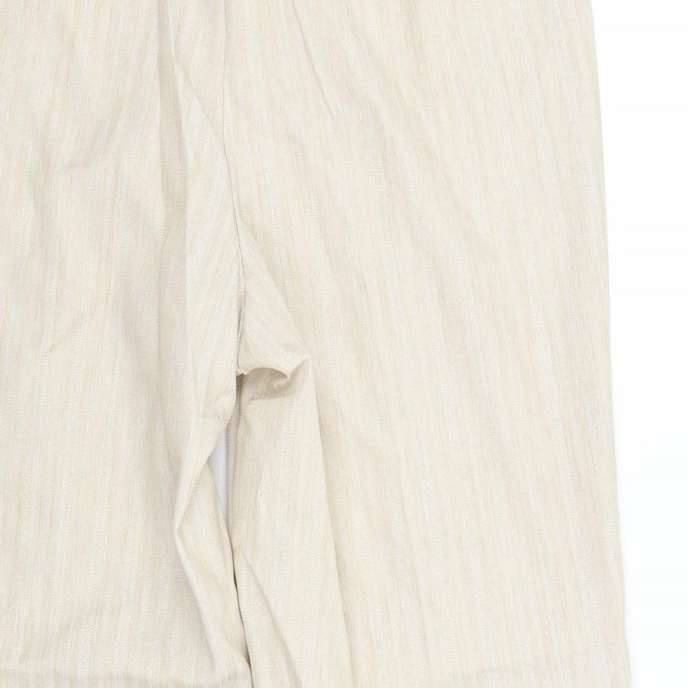 BM Womens Beige Striped Trousers Size 12 L27 in