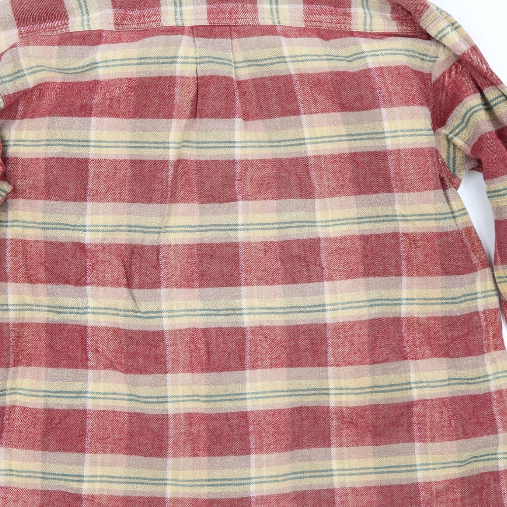 Foster's Mens Red Check Button-Up Size L