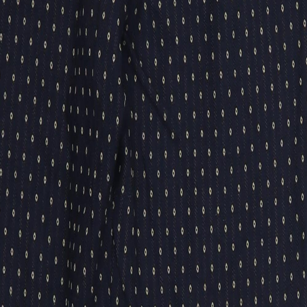 Bonmarché Womens Blue Geometric Trousers Size 10 L26 in