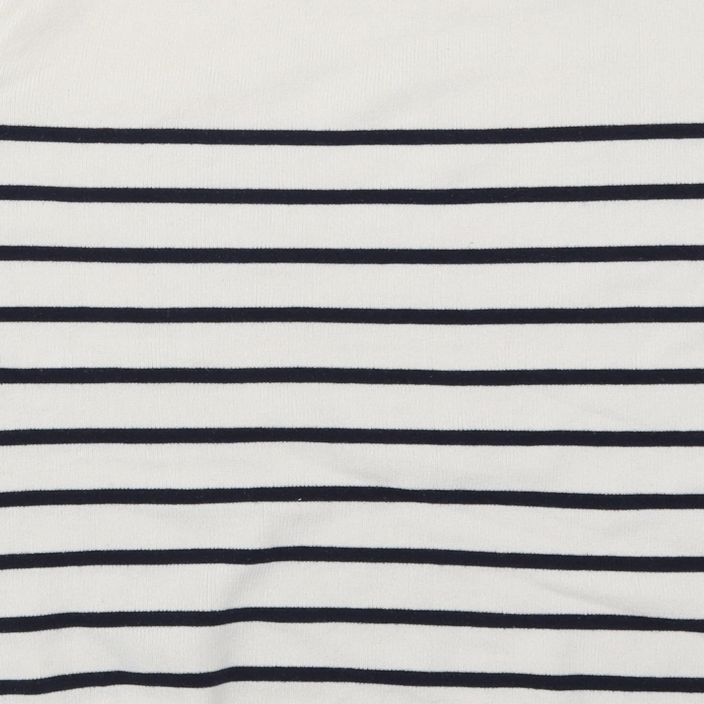 George Womens White Striped Pullover Jumper Size 16