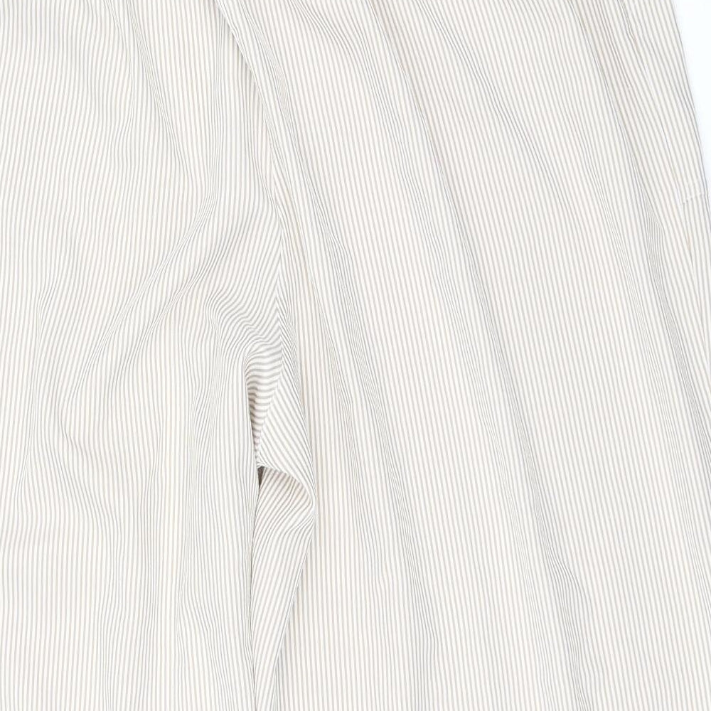 Emeliax Womens Beige Striped Cropped Trousers Size XL L21 in