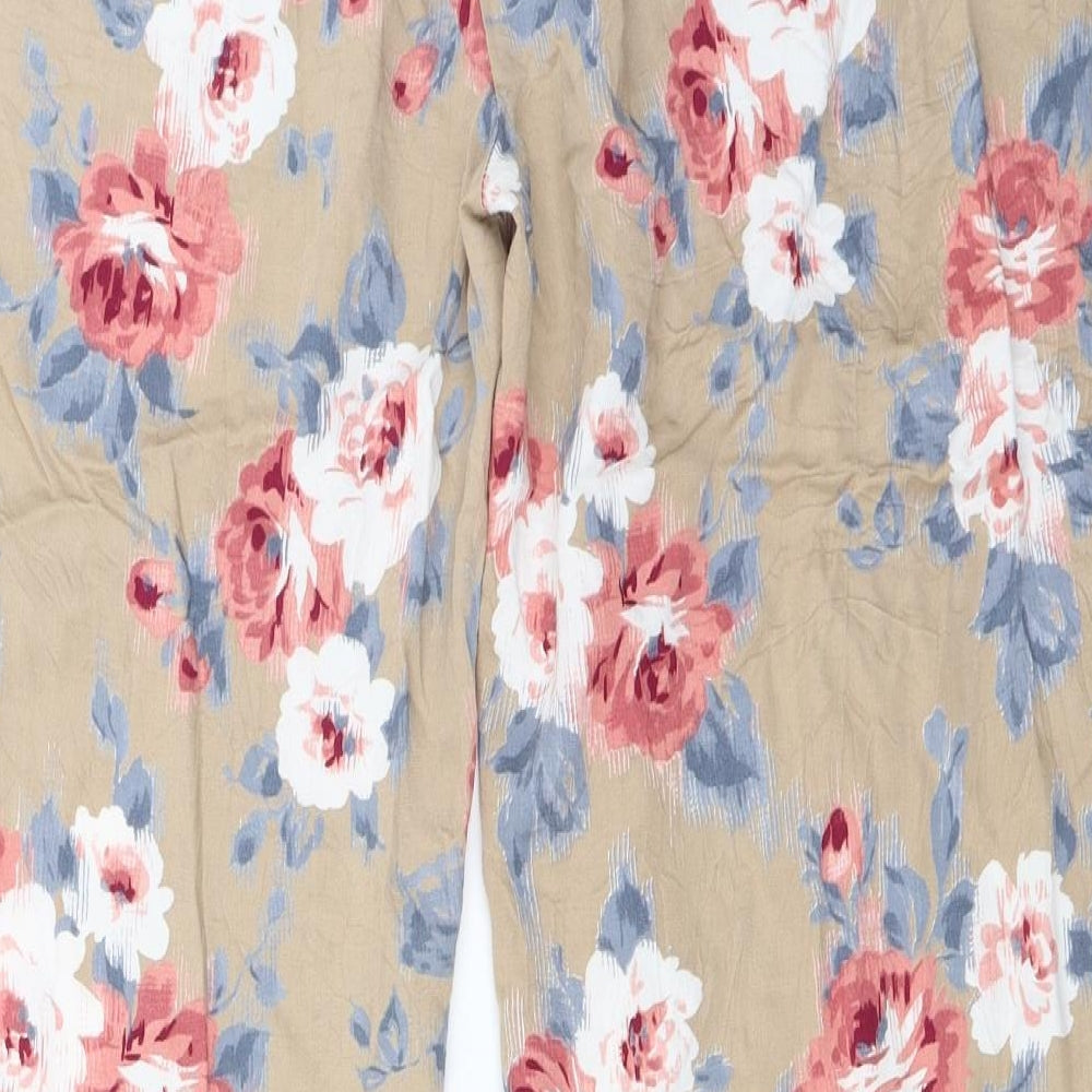 evie Womens Brown Floral Trousers Size 14 L27 in