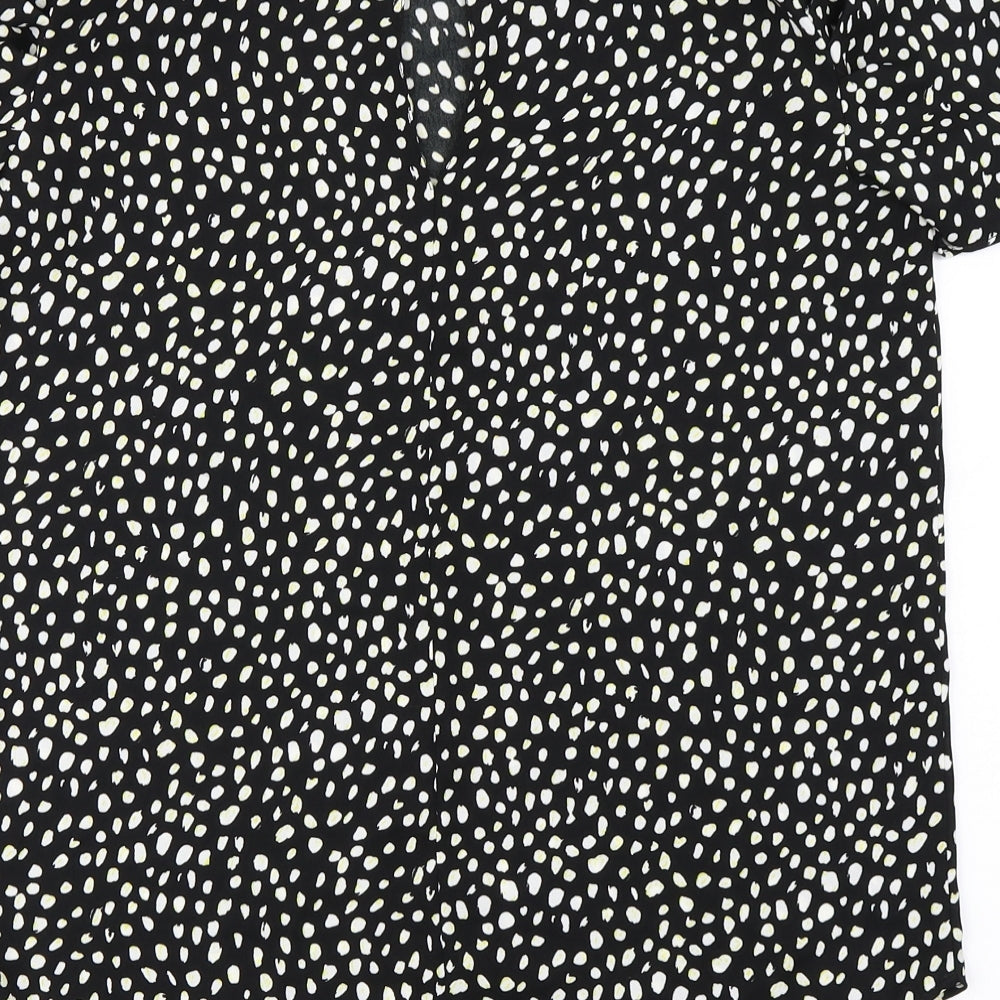 River Island Womens Black Animal Print Basic Blouse Size 8