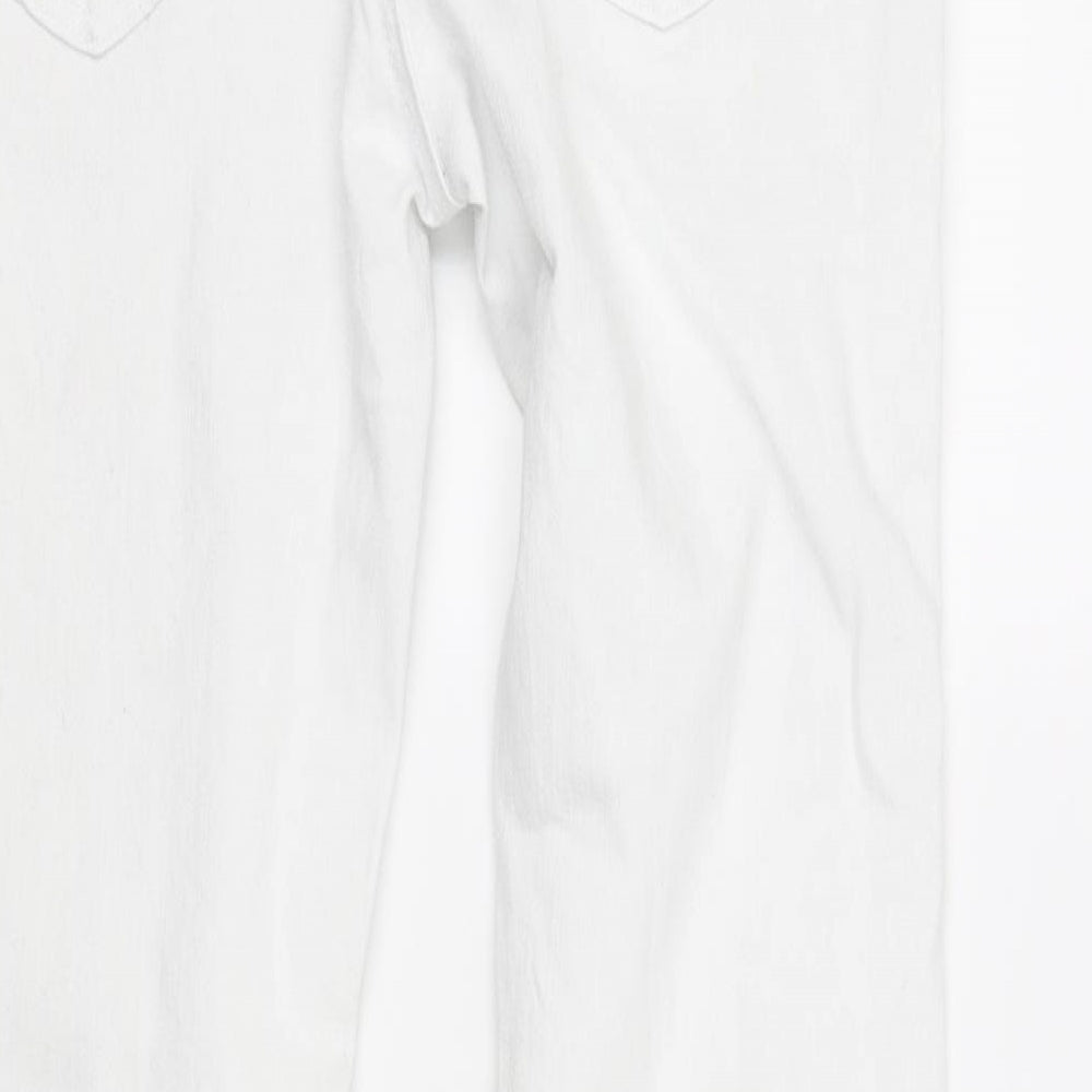 True2u Womens White Straight Jeans Size 12 L30 in
