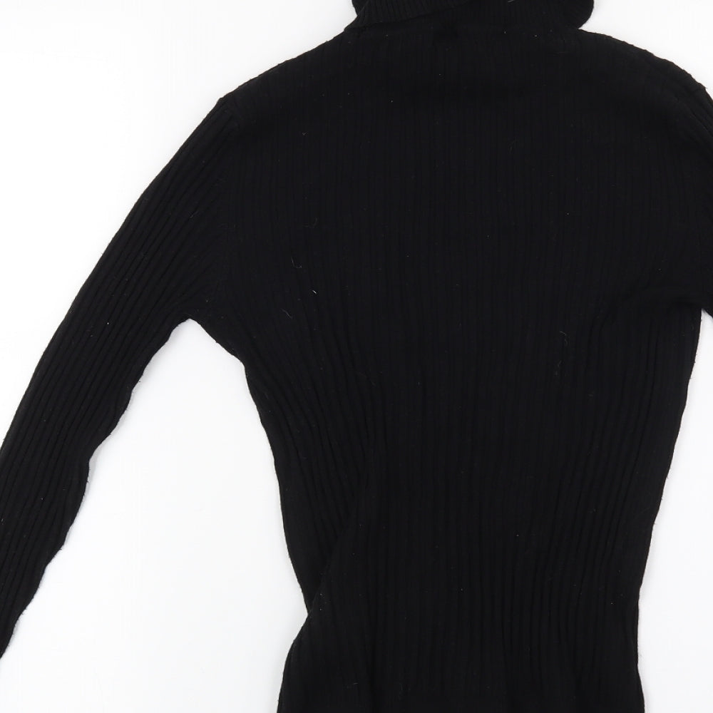New Look Womens Black Striped Pullover Jumper Size 12