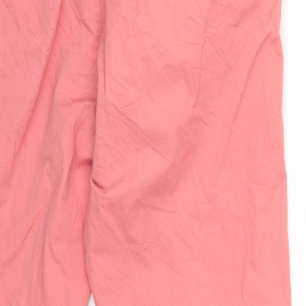 Marks and Spencer Womens Pink Chambray Trousers Size 14 L25 in