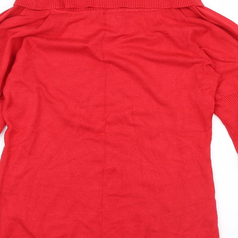 Brave Soul Womens Red Pullover Jumper Size 12