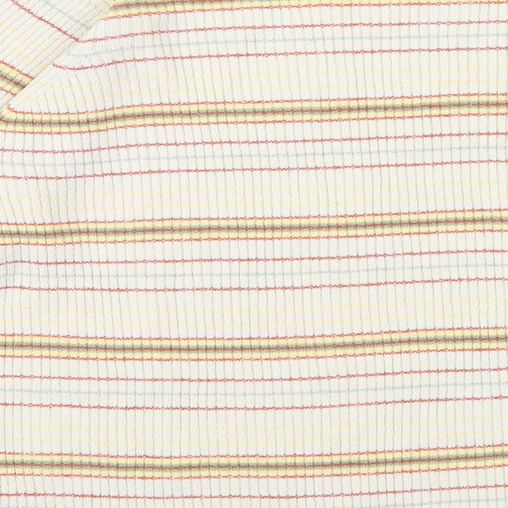 EWM Womens Beige Striped Pullover Jumper Size M