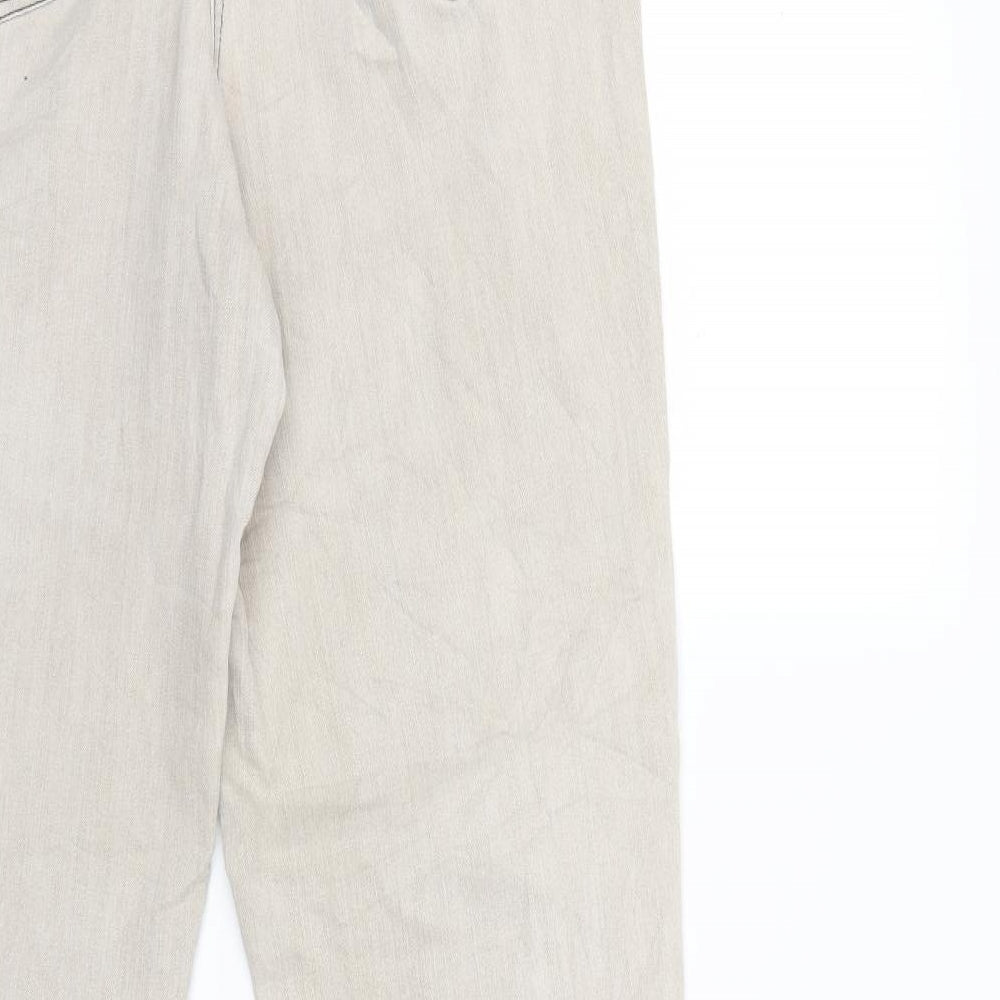 Preworn Womens Beige Denim Straight Jeans Size 34 in L32 in