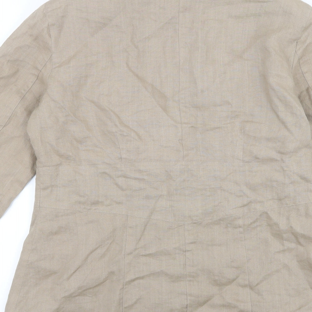 Nikki Valenti Womens Beige Jacket Size 10