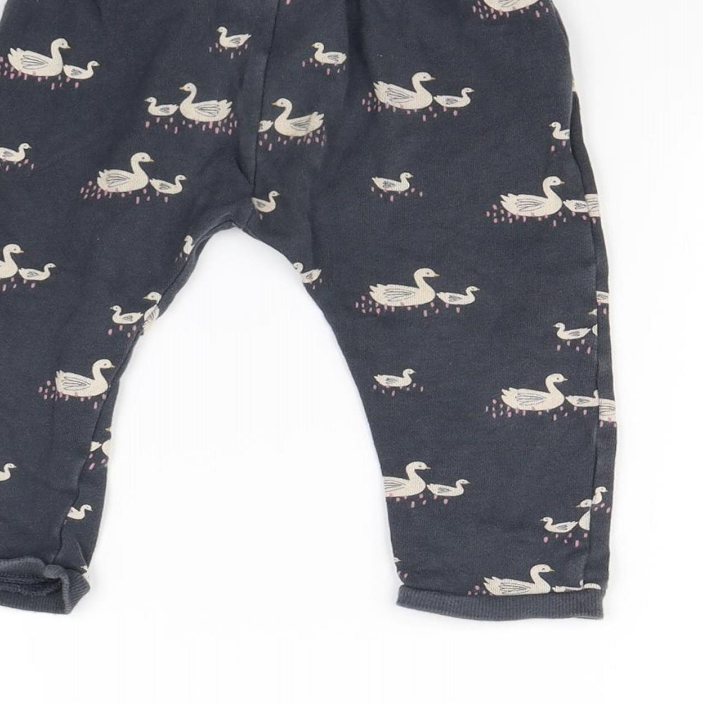 John Lewis Girls Blue Animal Print Jogger Trousers Size 18 Months