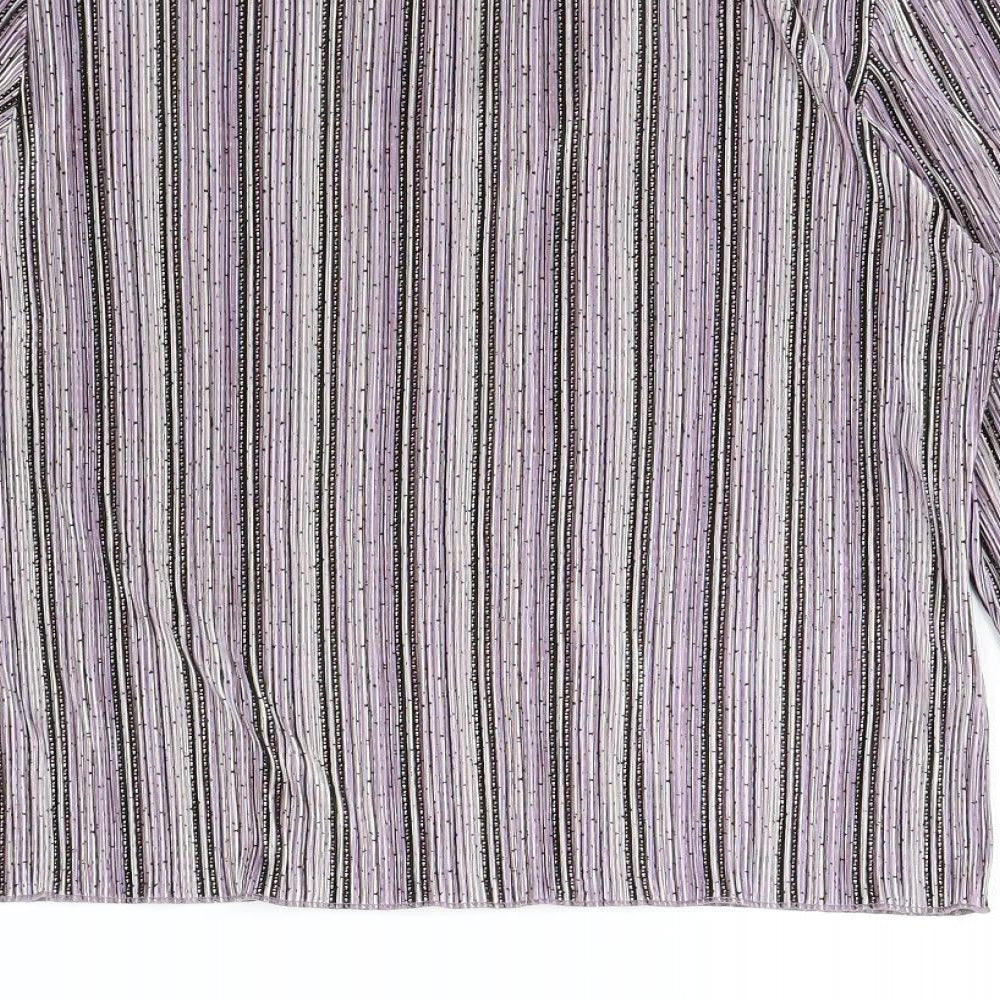 NEXT Womens Pink Striped Basic T-Shirt Size 14
