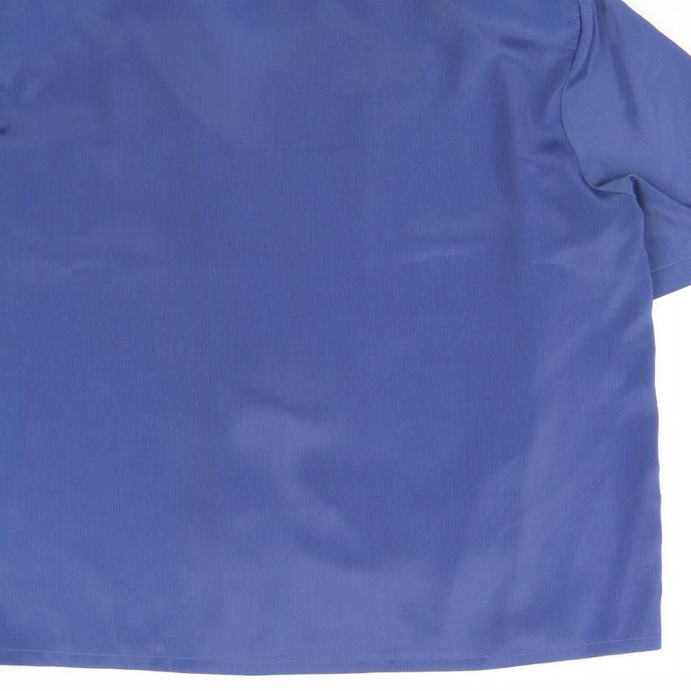 Amari Womens Blue Basic Button-Up Size 14