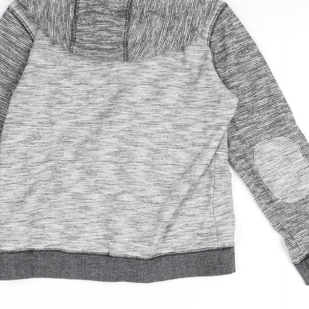 Preworn Boys Grey Full Zip Hoodie Size 9 Years - Elbow pads