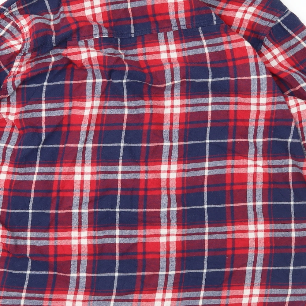 FACTORIE Womens Red Check Basic Button-Up Size S