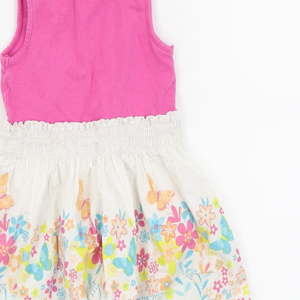 Matalan Girls Pink Floral Fit & Flare Size 12-18 Months