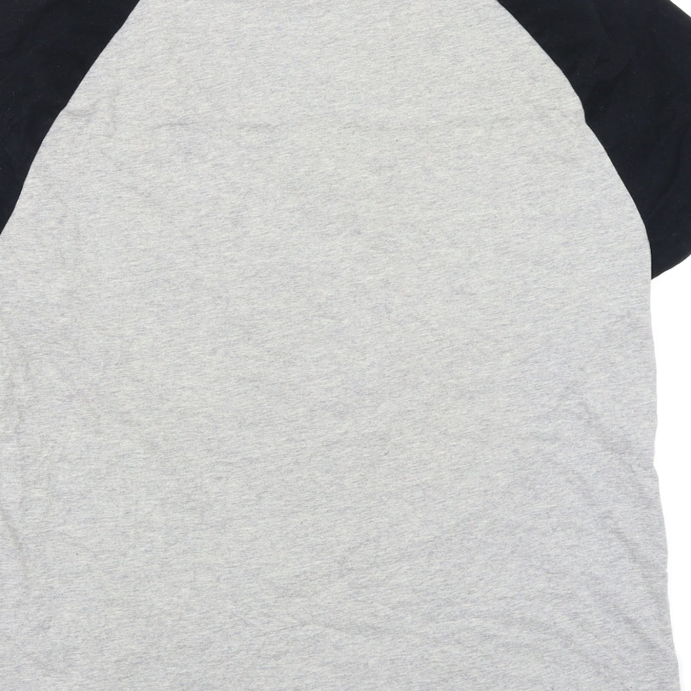 ASOS Mens Grey Colourblock T-Shirt Size M