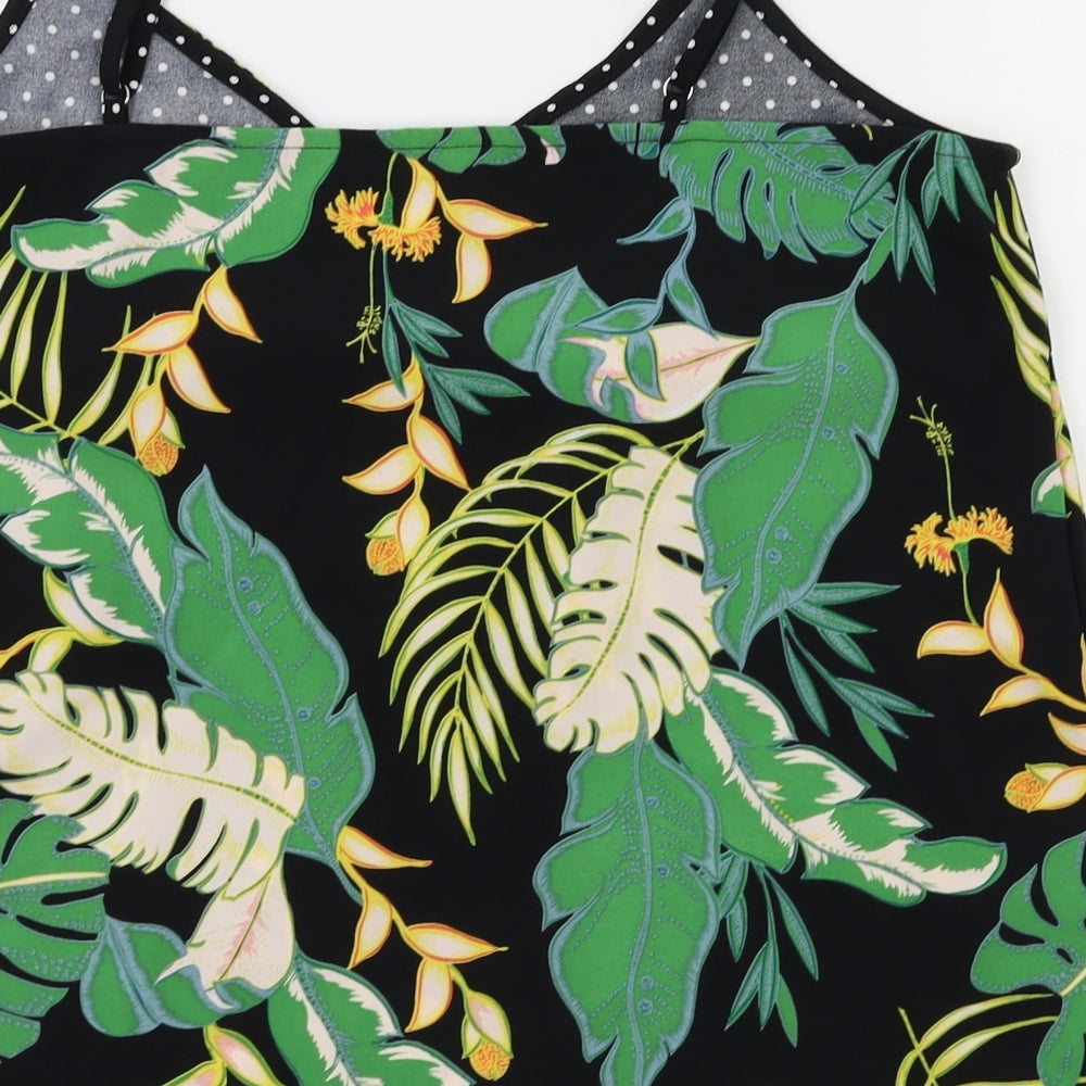 ONLY Womens Black Floral Basic T-Shirt Size 10