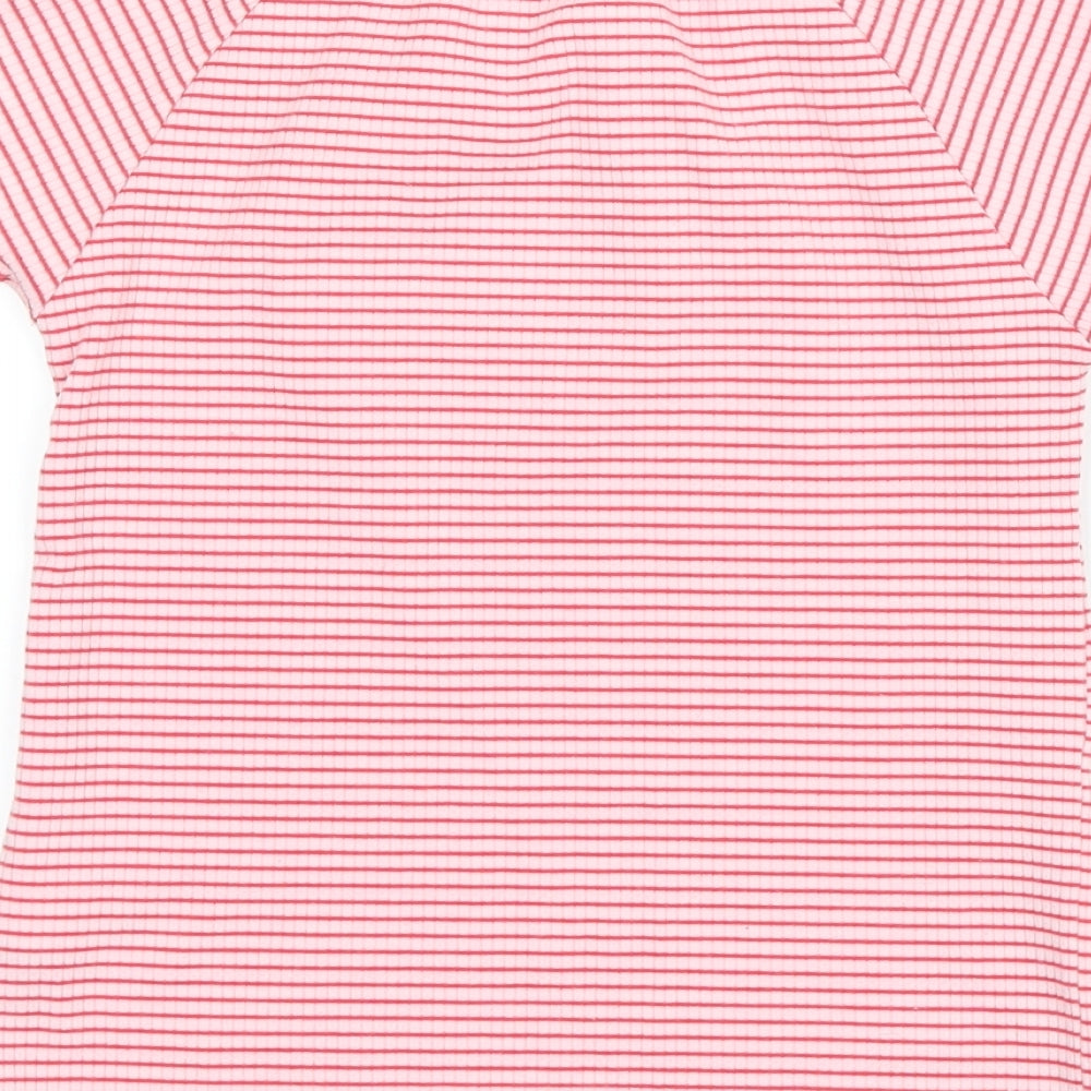 NEXT Girls Red Striped Basic T-Shirt Size 9 Years