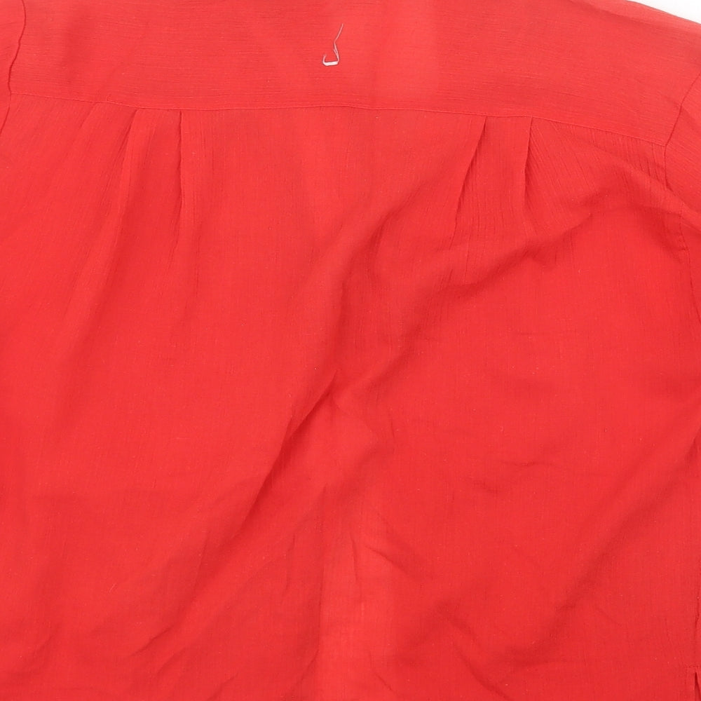 Preworn Womens Red Basic Button-Up Size 12