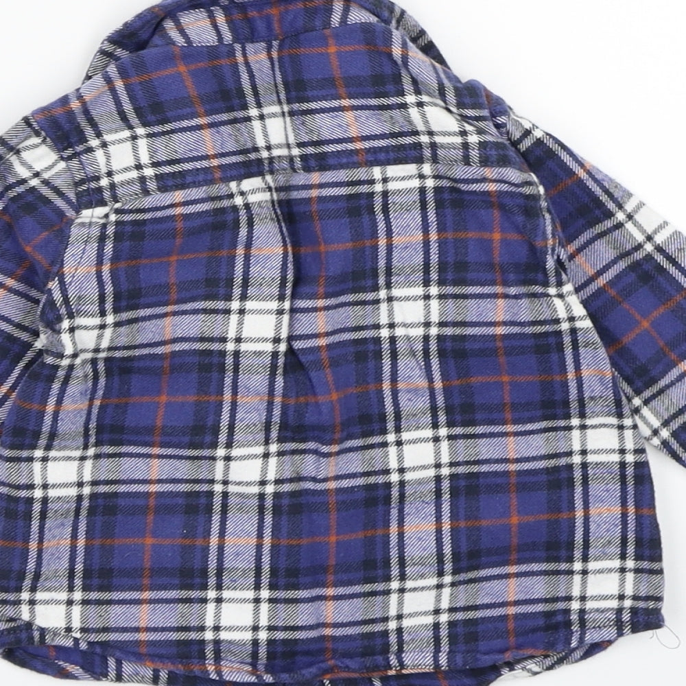 F&F Boys Blue Check Basic Button-Up Size 12-18 Months