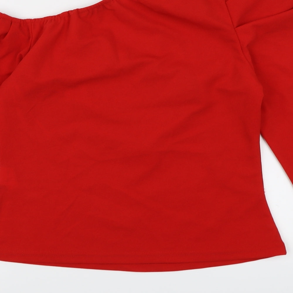 SHIEN Womens Red Basic Blouse Size XS