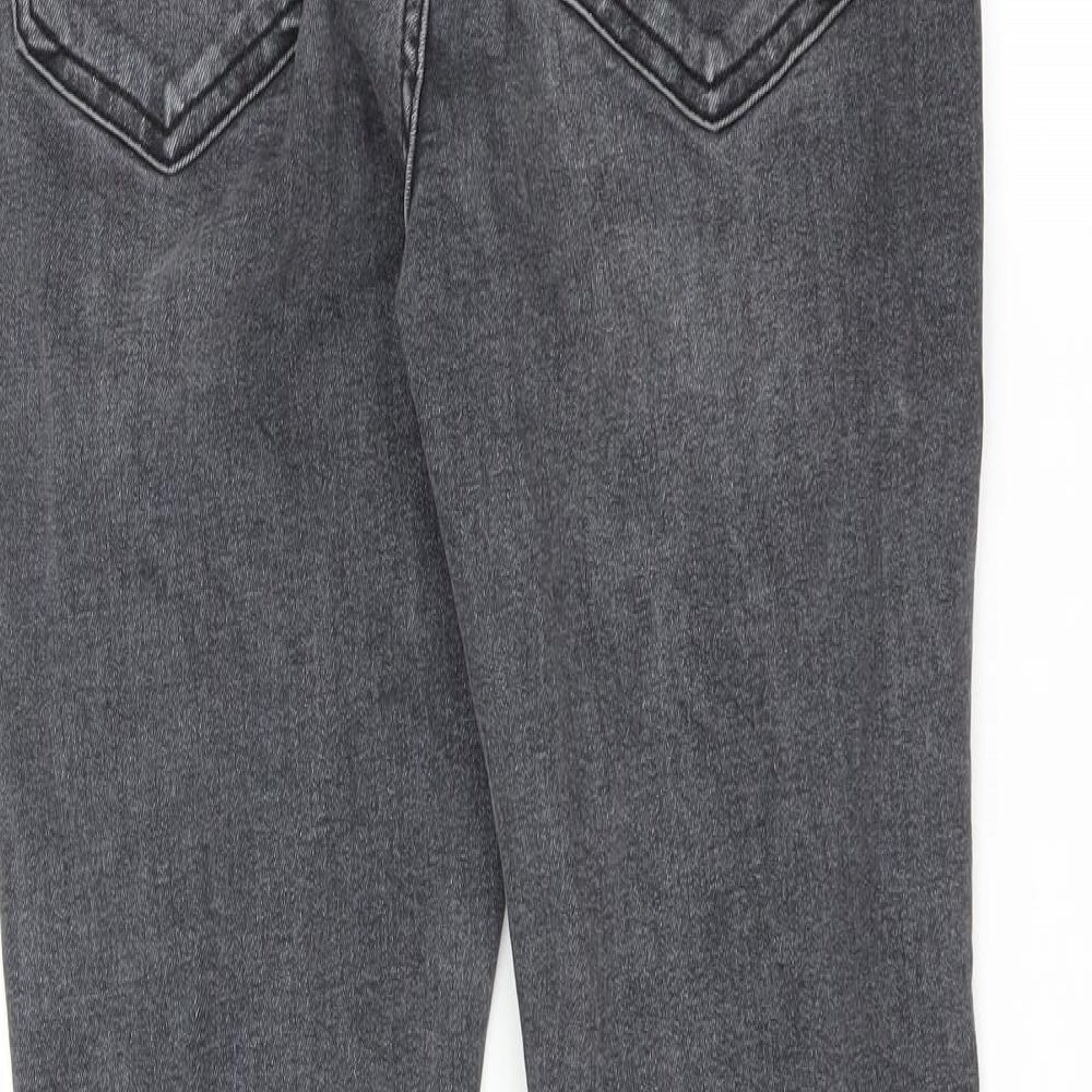 Topshop Womens Grey Denim Skinny Jeans Size 28 in L30 in - Distressed
