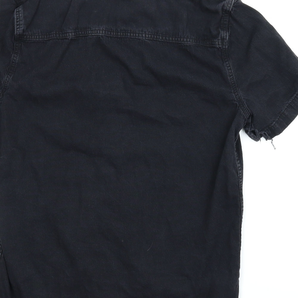 Topman Mens Black Button-Up Size M