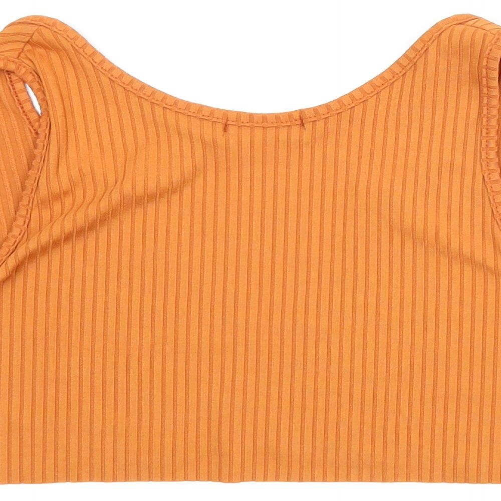 PRETTYLITTLETHING Womens Orange Cropped Tank Size 6
