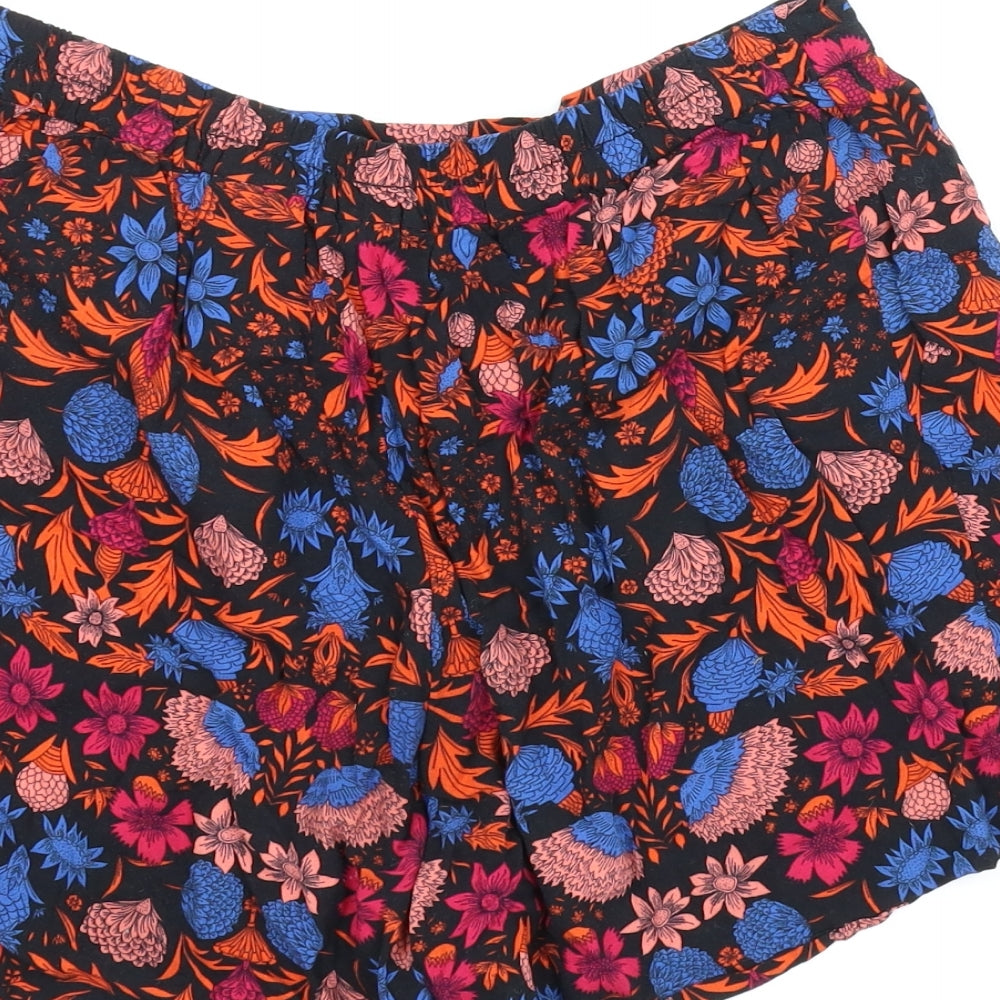 H&M Womens Multicoloured Floral Culotte Shorts Size 8