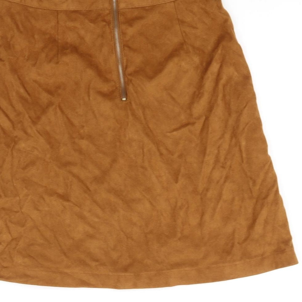 Woolworths Womens Orange Flare Skirt Size 10 - zip