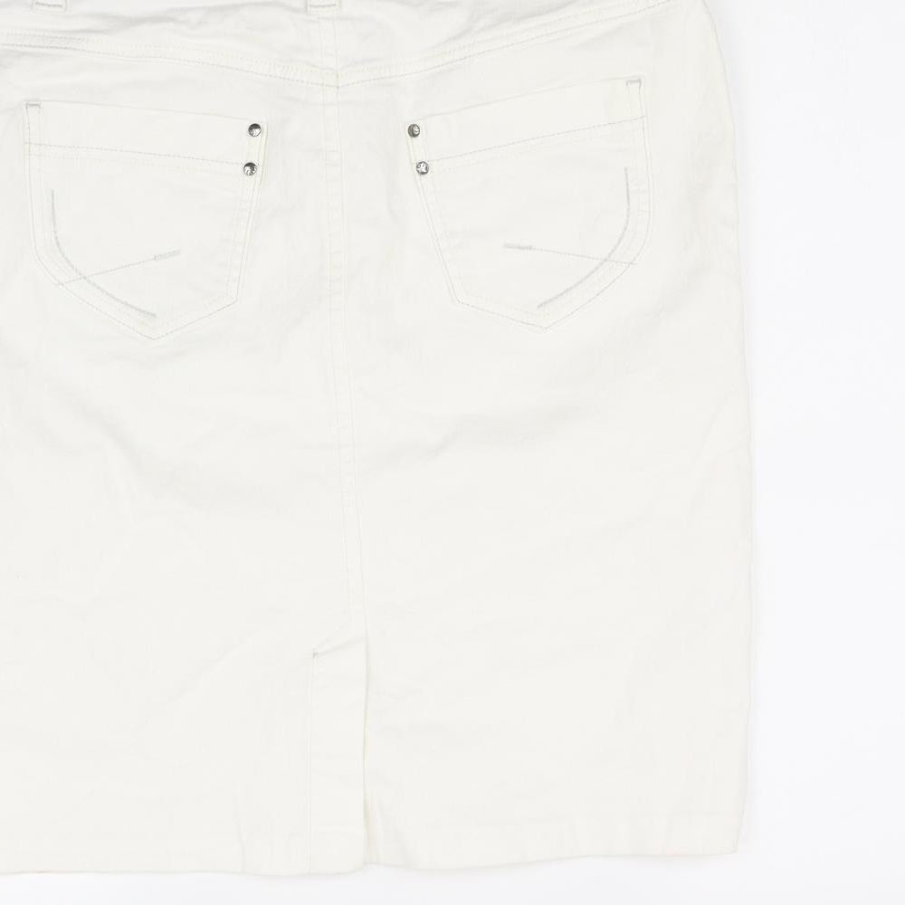 Olsen Womens White Flare Skirt Size 14